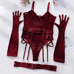 유럽과 미국의 섹시한 onesie 강철 고리와 작은 가슴을 가진 옷을 입은 옷을 입는 옷을 입을 수 있습니다.