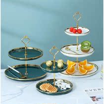  Fruit plate Nordic style double-layer fruit plate snack plate creative modern living room coffee table New Year candy front desk snack plate