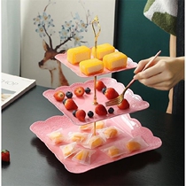  Fruit plate living room snack storage box Fruit plate storage multi-layer plastic living room coffee table household candy plate dried fruit box