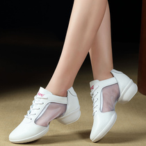 Rhinoceros new square dance shoes leather summer womens shoes hollow dance shoes soft sole breathable adult fitness dance shoes