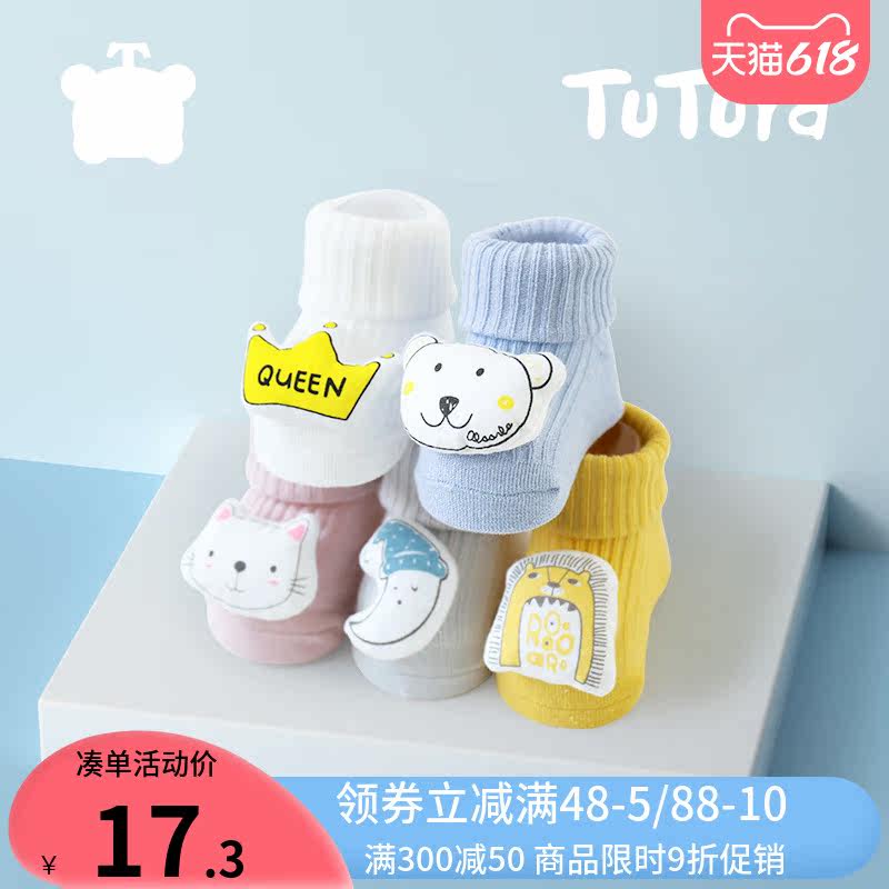 Baby socks 0 1 March Baby non-slip paparazzi Sox Sox Sox New young children over knee long cylinder pure cotton socks winter