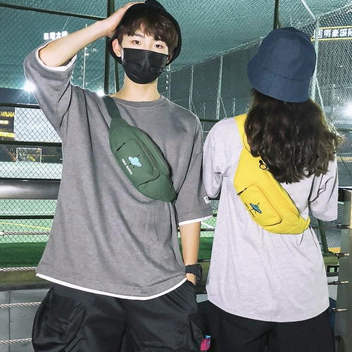 Поясная сумка для влюбленных, модная трендовая милая универсальная нагрудная сумка, брендовая сумка через плечо, с вышивкой