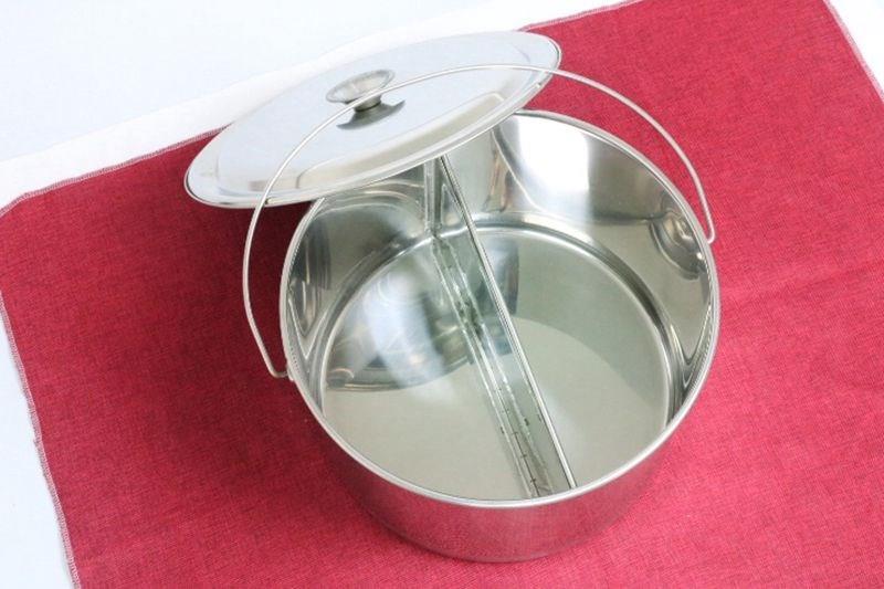 Kindergarten Stainless Steel Pan Hand Bucket Separated Meal Commercial Pan With Lid Mandarin Broth Dish High Pot Bucket Dual-use Pot