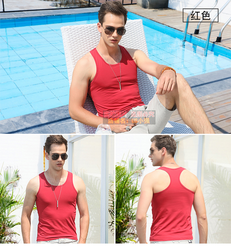 Của nam giới áo ghi lê mùa hè thể dục chặt chẽ thể thao dưới hẹp vest cotton Slim XL triều áo sơ mi