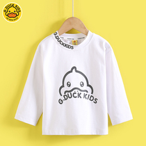 Small yellow duck child clothing male and female T-shirt long sleeve spring clothing pure cotton 2022 new child Han version Compassionate Baby Blouse