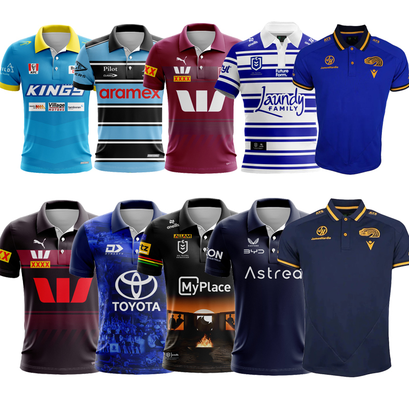 25 Sydney Roosters Black Panther Dog Head Dog Marou Eel Polo Shirt Men's Short-Sleeved Rugby Jersey Eel Rugby