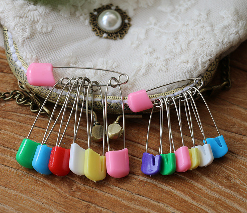 Old Improvised Large Size Pins Children Safety Brooch Pins Fastening Clothing Insurance Back Tattoo Needle Small Color