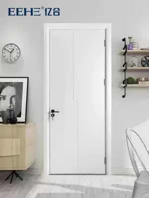 Yihe wooden door simple modern paint interior door flat door kitchen door solid wood composite door white carved EEHE