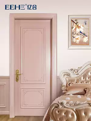 Yihe wooden door European style swing door British interior door solid wood composite door champagne gray paint bedroom door EEHE