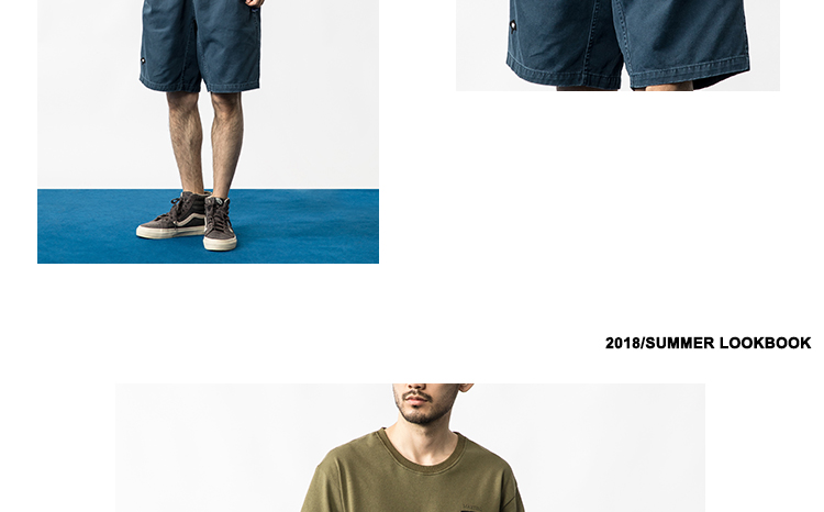 Navy craft Mỹ rắn màu có thể giặt quần short dây rút thêu nhãn năm quần quần áo nam hàng hiệu