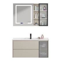 Mona Lisa Solid Wood Cream Wind Bath Cabinet Combined Ceramic Integrated Basin Wash Washout Washbasin Cabinet 1145