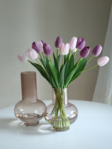 High-quality moisturizing tulip simulation bouquet high-end artificial flower table flower arrangement flower living room flower arrangement flower arrangement