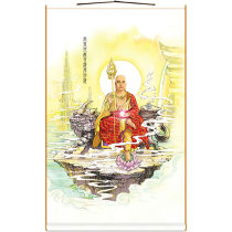 Ksitigarbha Bodhisattva Buddha statue painting listening portrait Buddhist hall niche scroll painting silk painting decorative calligraphy and painting customization