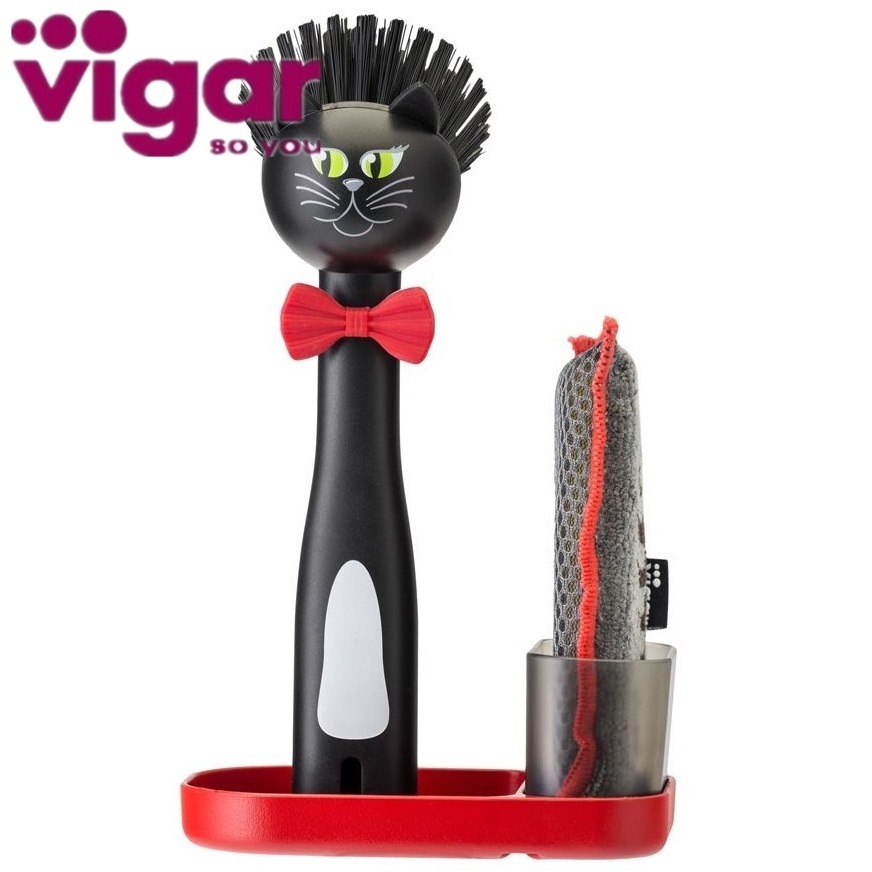 vikar viika cleaning brush fattening cat kitchen with brushed no-stick pan brushed long handle cleaning brush dishwashing deity