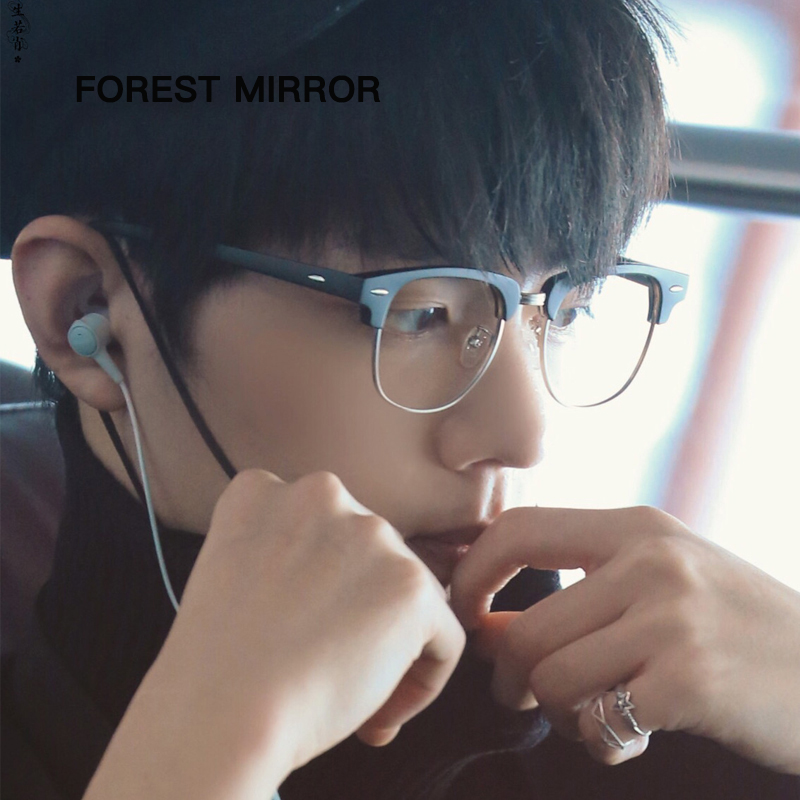 Anti-Blu-ray radiation-resistant anti-fatigue retro myopia Myopia Spectacle Frame Male tide can be matched with degree color and eye Pingguang