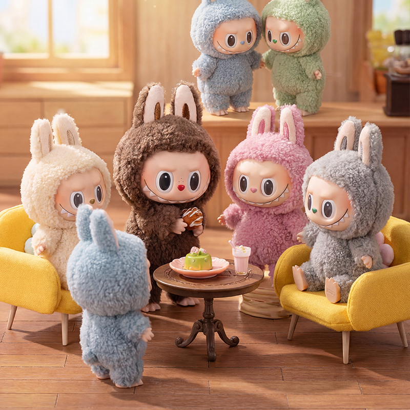 Pop Mart Trendy Toy Labubu Macaron Vinyl Blind Box Series Cartoon Plush Doll