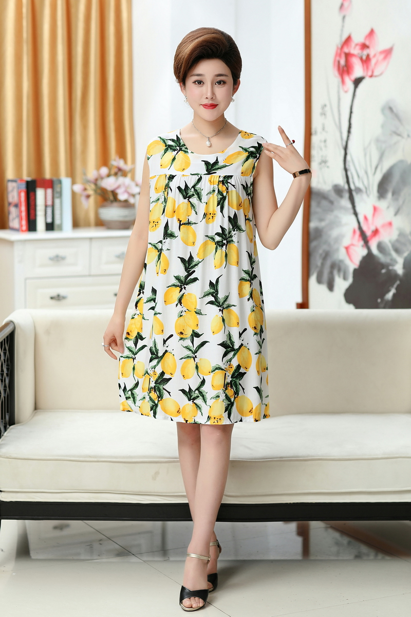 Ái lực với bông lụa bông lụa phụ nữ nightdress phụ nữ mùa hè bông dễ thương váy không tay váy nhiều màu wx2