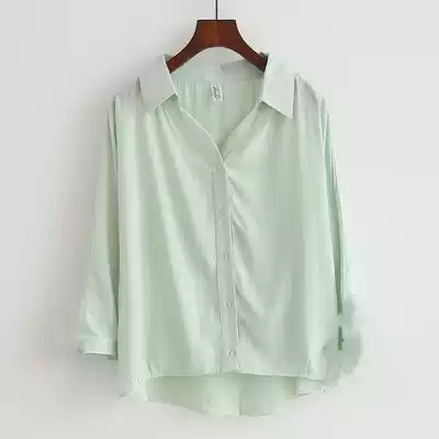 Small design sense 2021 summer women's new casual Joker sunscreen shirt Korean slim loose long sleeve top