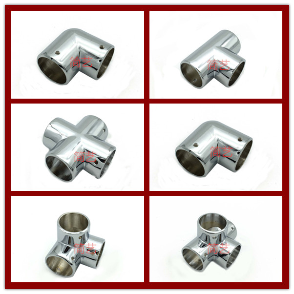 25MM stainless steel pipe elbow clothing shelf accessories round pipe assembly connector thick zinc alloy