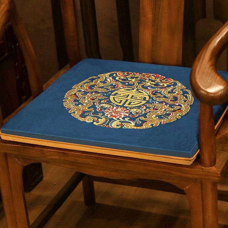 Chinese mahogany sofa cushion flannel solid wood circle chair cushion winter dining chair Taishi chair seat cushion Luohan mattress customization