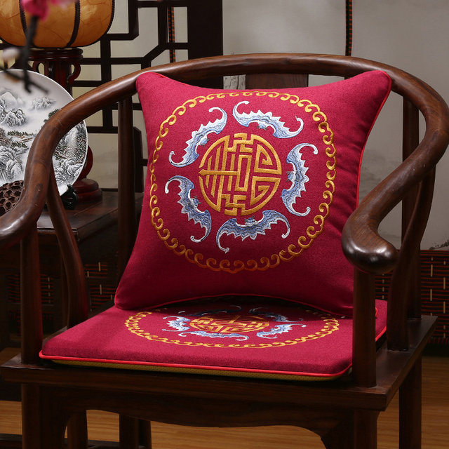 ເກົ້າອີ້ mahogany ຈີນ cushion linen Taishi ເກົ້າອີ້ວົງລໍ້ເກົ້າອີ້ cushion ໄມ້ແຂງເຟີນີເຈີ sofa ຊາຕາຕະລາງ dining ເກົ້າອີ້ cushion ເຮືອນບາງໆ