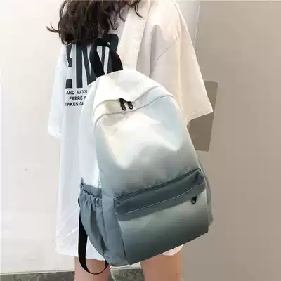 Hong Kong 2021 new student backpack ancient feeling girl gradual layer travel bag Joker shoulder bag female schoolbag