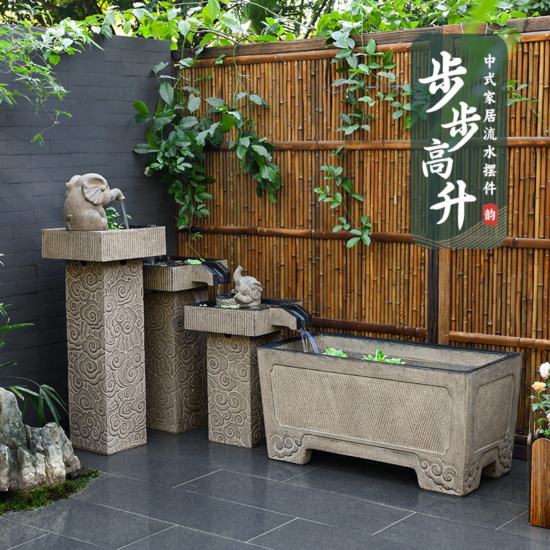 Outdoor Fish Pond Landscaping, Courtyard Floor-Standing Large Water Feature, Outdoor Finished Fish Tank, Flowing Water Ornament, Circulating Water System Landscape Outdoor Fish Pond Landscaping, Courtyard Floor-Standing Large Water Feature, Outdoor Finished Fish Tank, Flowing Water Ornament, Circulating Water System Landscape
