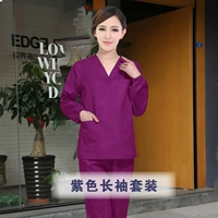 Женский фиолетовый костюм с плотным рукавом (полиэфирный хлопок)