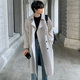 Nuevo abrigo cortavientos de otoño e invierno para hombre, abrigo holgado de estilo coreano a la moda, bonito y versátil, abrigo de longitud media con doble botonadura