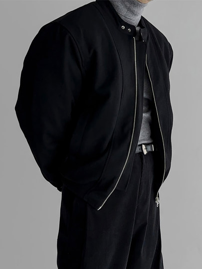 Cotton-Padded Short Woolen Coat Jacket for Men, Winter Commuting, Warm, Mature Style, Cotton Clothing, Light Luxury, Round Neck Woolen Coat