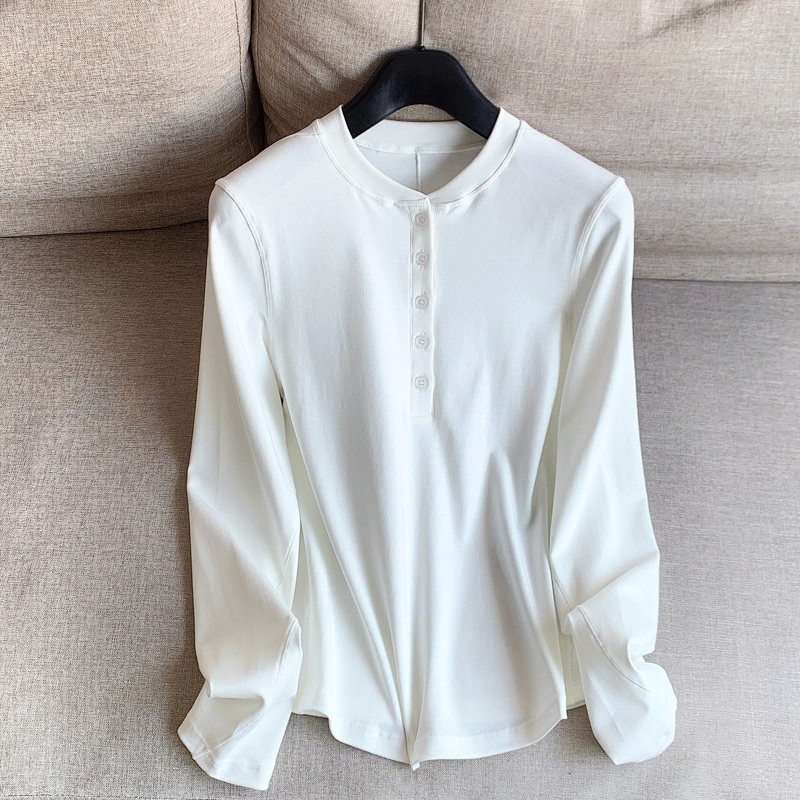 Qingdao Y Trade Henry Collar Lenzing Modal Cotton Long Sleeve Waist-Cinching Sports Yoga Casual Base Layer T-Shirt Top