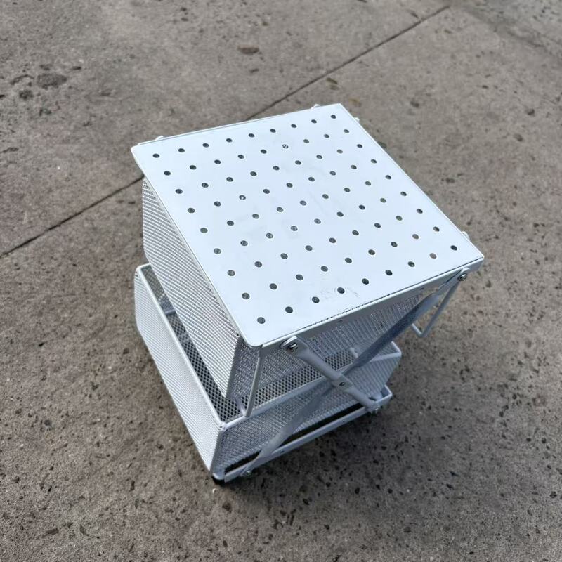 Iron File Rack Measures Approximately 19cm Wide, 18.8cm Long, and 24.5cm High, Double-Layered, for Kitchen and Study Storage, Made of Metal