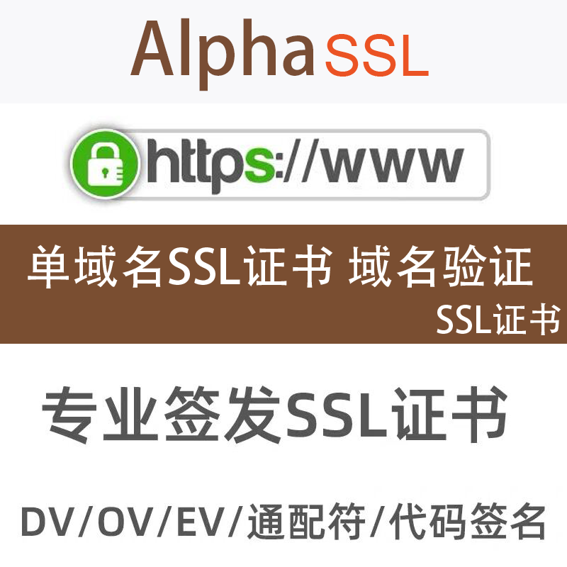 AlphaSSL Wildcard Domain Validation SSL Certificate HTTPS Website Encryption Technical Support
