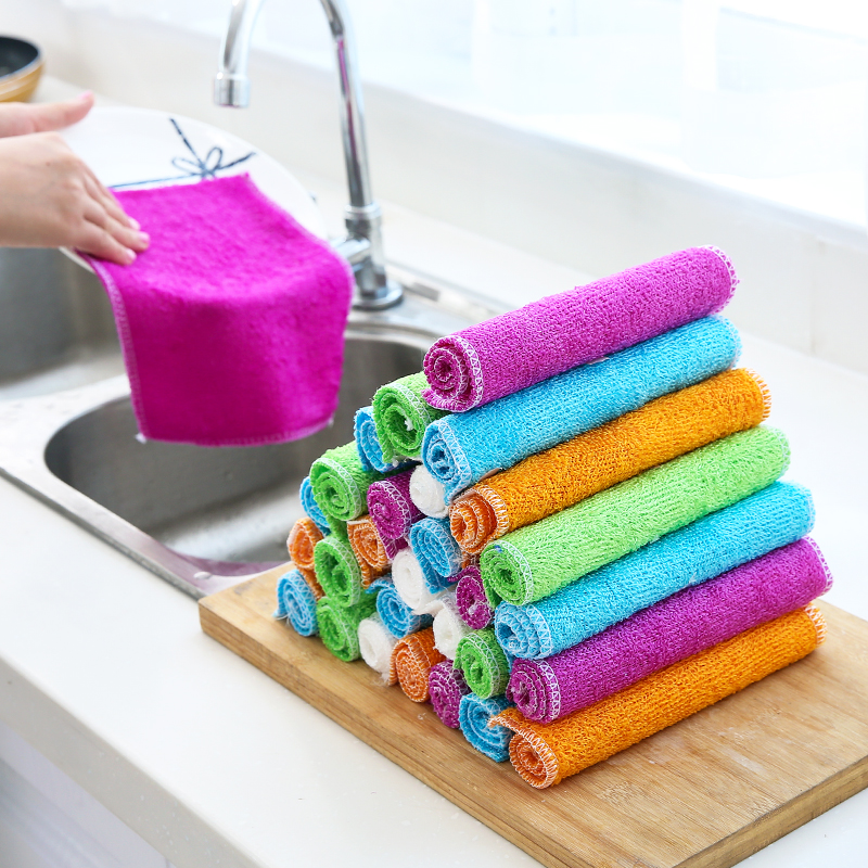 Korea ultra - fine natural bamboo fiber wash dishwash dishwash dishwash cloth without oil - coal to oil - diluted rag