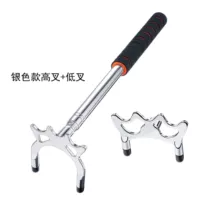 Высокая вилка серебристого цвета с рукояткой EVA + низкая вилка-R38