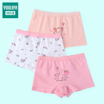 Childrens underwear Girls pure cotton flat angle little girl triangle four corners cotton 2 shorts 3 middle child 5 female baby 6 years old