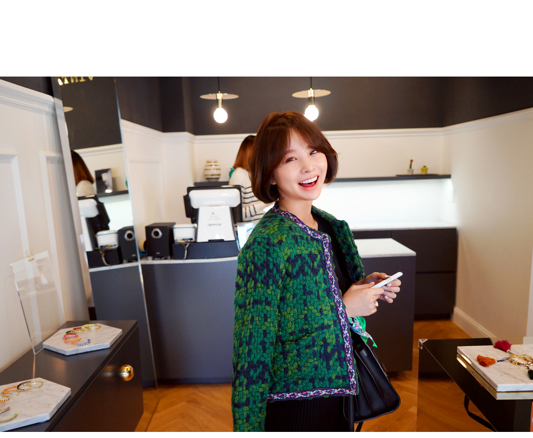 Mùa thu đông 2016 phiên bản mới của Hàn Quốc không được may bằng vải lông cừu tweed thô áo khoác blazer nữ
