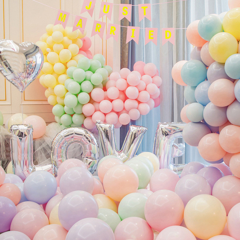 Macaron balloon kindergarten opening ceremony decoration children's non-toxic birthday party balloon arch scene layout