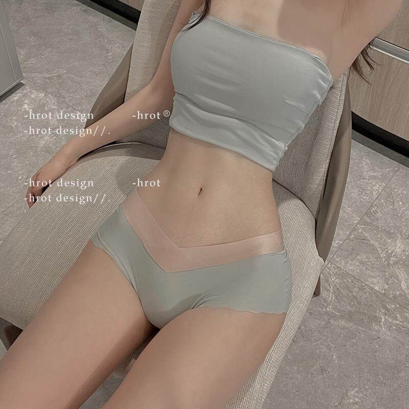 No Marks Underwear Lady One Piece of Ice Naked Sensation Summer Ultrathin Sexy Low Waist Pure Cotton Crotch Unclip Hip Triangle Pants