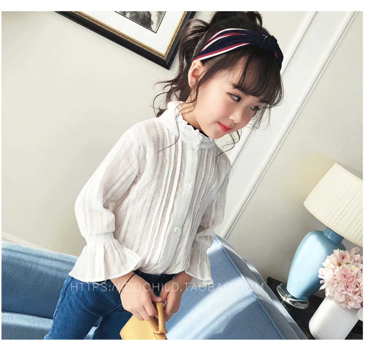 Quần áo trẻ em nữ áo dài tay 2019 thời trang mới trẻ em Phiên bản Hàn Quốc áo sơ mi nước ngoài cho bé mùa thu - Áo sơ mi áo sơ mi trẻ em 10 tuổi