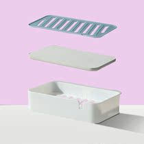 Diatom mud absorbent quick-drying soap box Wall-mounted punch-free bathroom creative double-layer drain soap holder