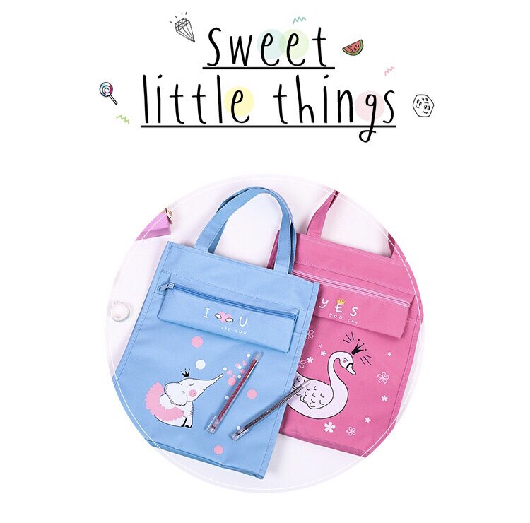 Исправлению сумки 小学生补习袋补课包 手提袋大号美术袋儿童礼品拎书包定制印logo