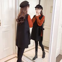 Plus fat plus size autumn new womens clothing fat sister was thin T-shirt bottom lining dress two-piece 200 jin tide