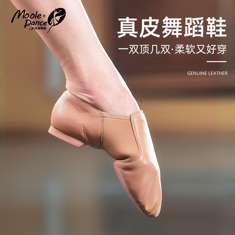 Small Jasmine Dance Shoes Women Soft-bottom Genuine Leather Practice Shoes Latin Teachers Shoes Adult Ballet and Jazz Shoes