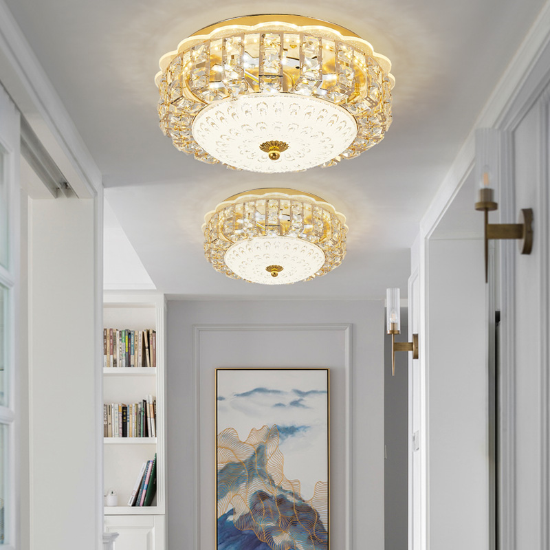 Walkway Light Balcony Light Channel Veranda Light minimalist Luxurious Lights-On-Lights Ceiling Lamp Eurostyle Round Crystal Lamp