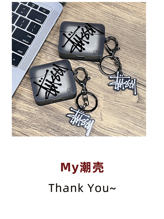 STUSSY Trendy Fashionable Protective Carry Cases Apple Airpods 1