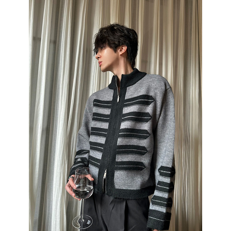 Dig1 Club【Napoleon Style】Retro Style Palace Short Half-High Collar Knitwear for Men and Women, Autumn and Winter Knitwear