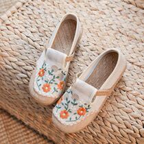 Old Beijing cloth shoes women Summer a pedal lazy shoes women 2021 New fisherman shoes flat embroidered shoes Big Head shoes