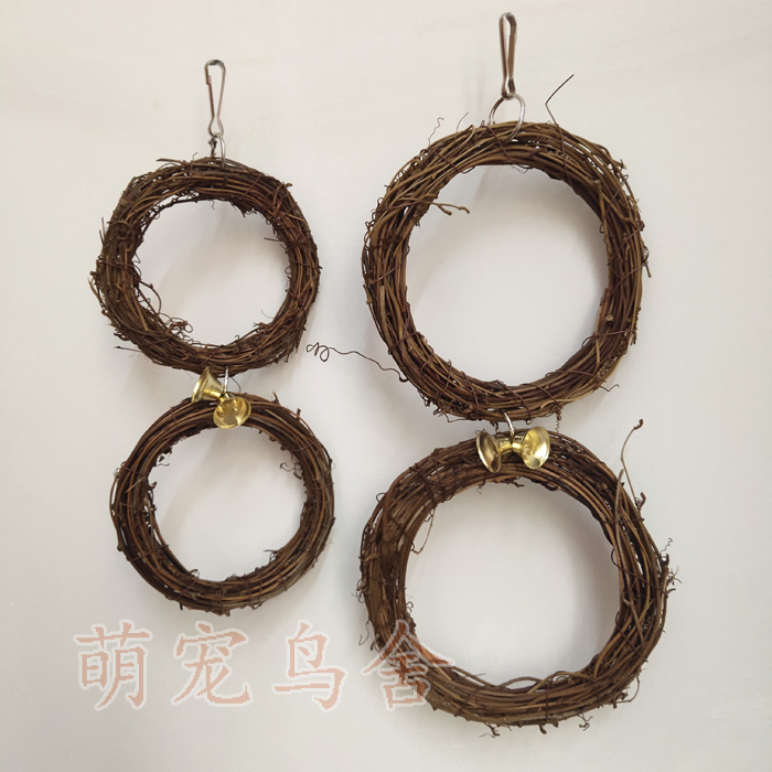 Sản phẩm vẹt vừa và nhỏ, chuỗi đồ chơi mây tự nhiên, vòng xoay, đồ chơi cắn, giá đỡ, phụ kiện lồng chim - Chim & Chăm sóc chim Supplies lồng cu gáy