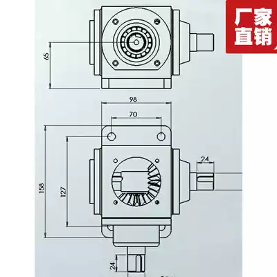 Gearbox T2 right angle gearbox T4 small steering gear 1:1 umbrella gearbox reducer factory direct sales